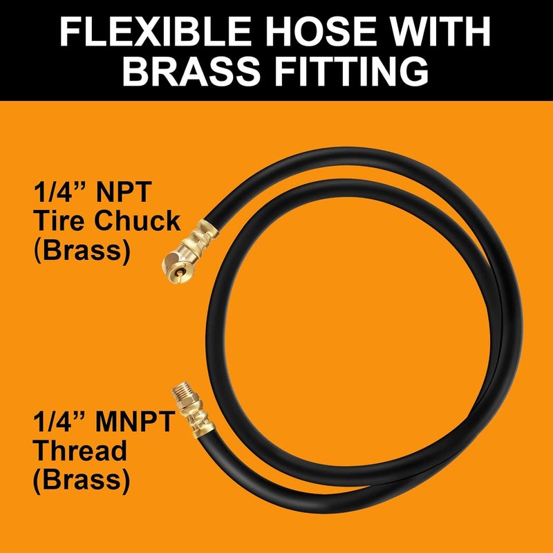 SUNROAD 2pack Air Tank Repair Kit Including Safety Valve, 0-200 PSI Pressure Gauge and 4 Feet Air Tank Hose Assembly Kit for Portable Carry Tank - Image 4